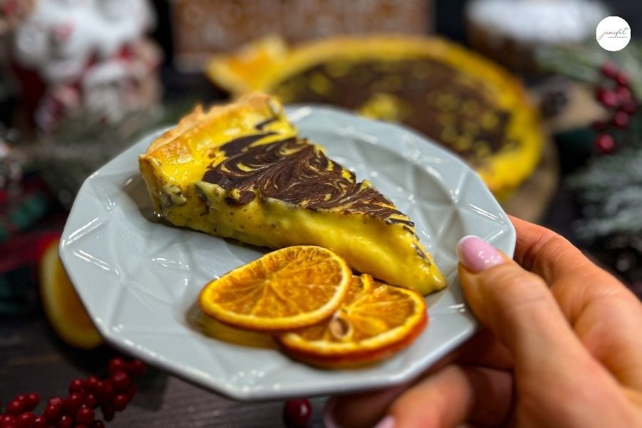Kawałek fit tarty pomarańczowej