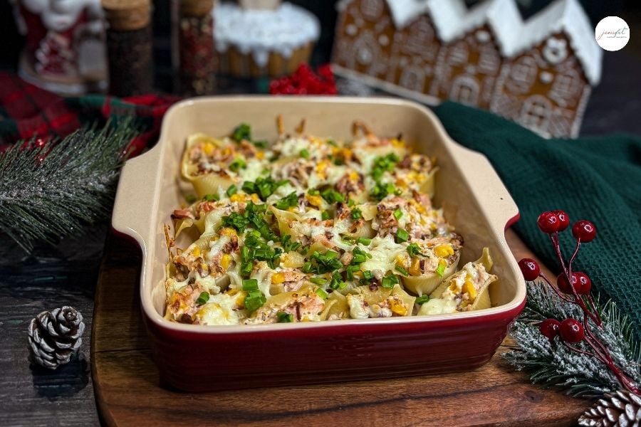 Nadziewany fit makaron