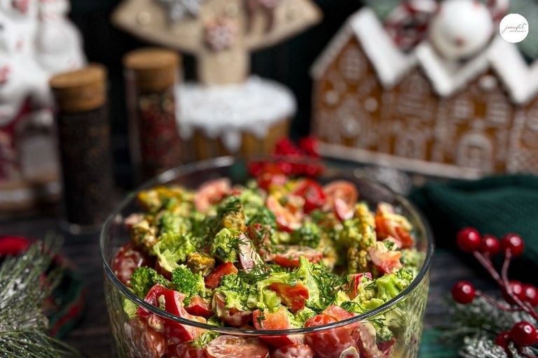 sałatka brokułowa z kurczakiem