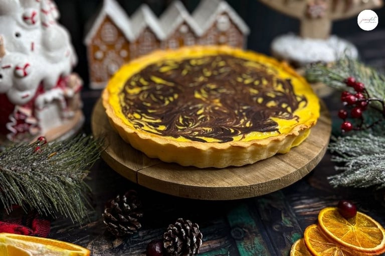 Fit tarta pomarańczowa, pełen placek