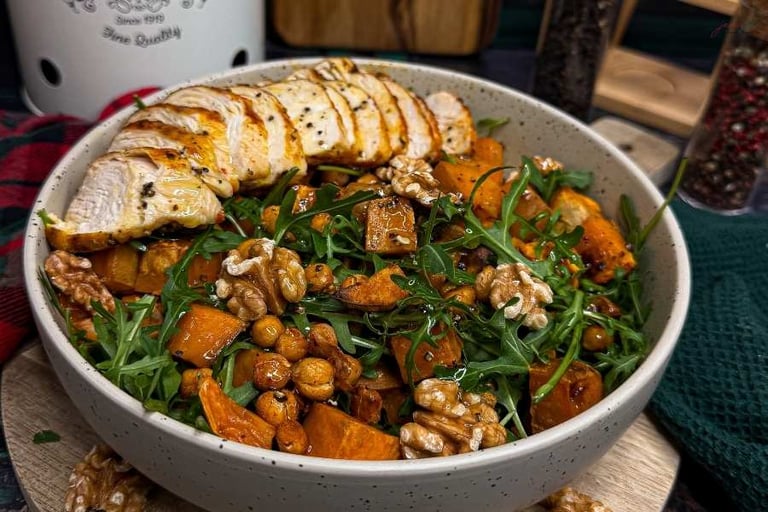 Idealna propozycja na sałatkę z batatów i ciecierzycy