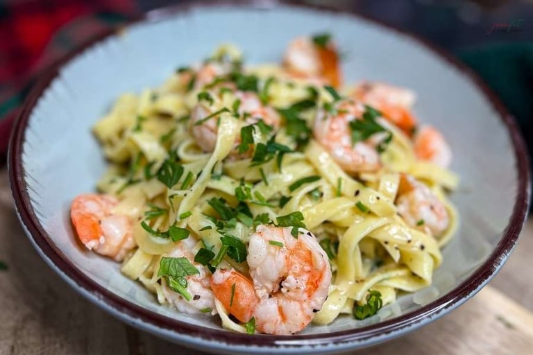 Prosty przepis na makaron z krewetkami