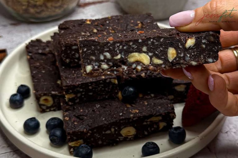 Przekrój batona czekoladowego