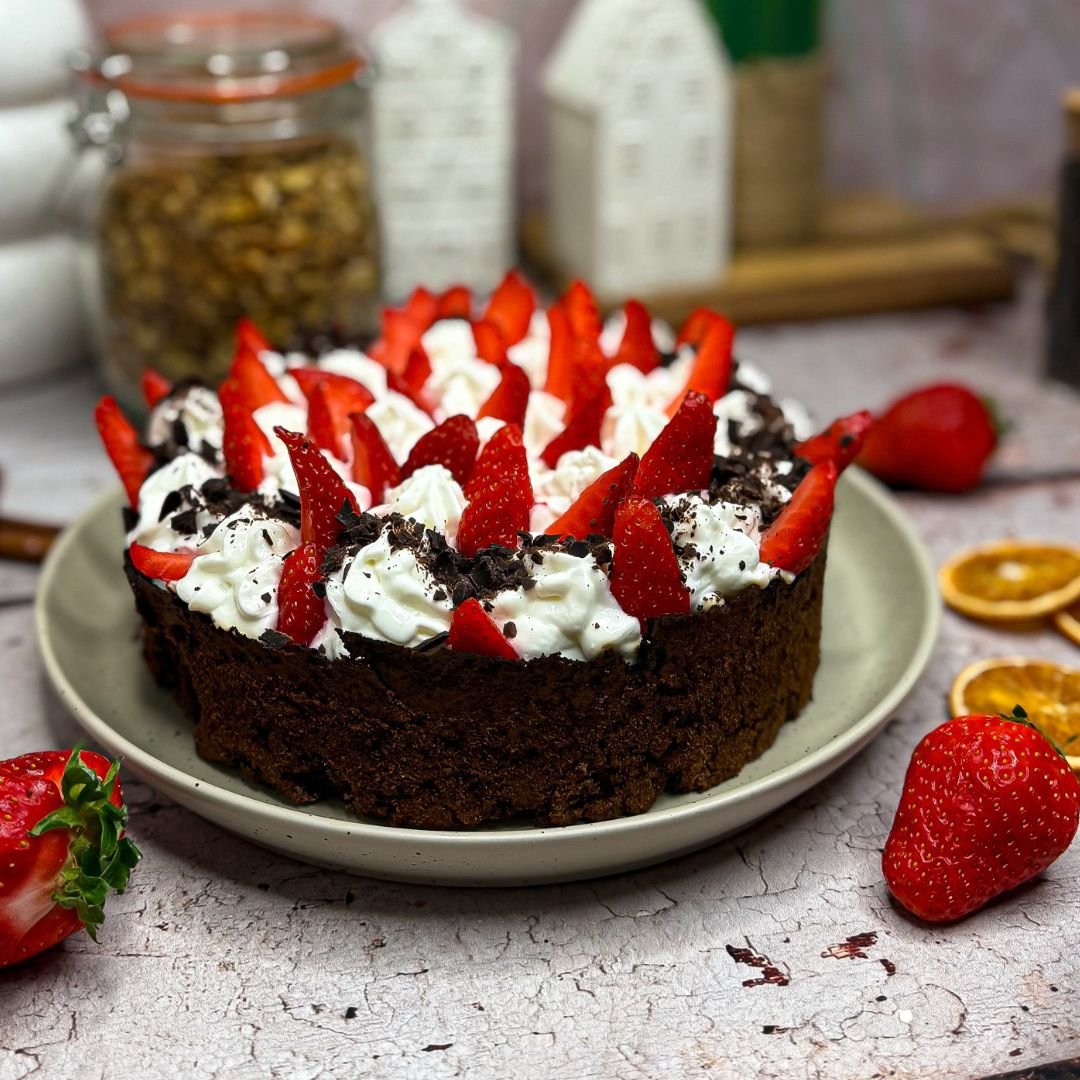 fit torcik z truskawkami, duża zawartość białka