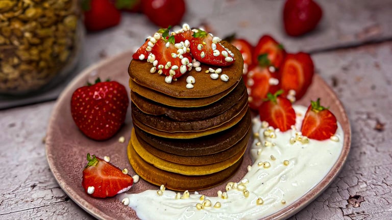 placki kefirowe z truskawkami