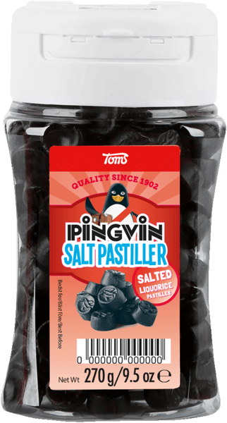 Modellbild av Toms Pingvin Salt Pastiller 270 g.