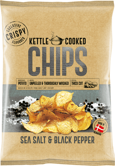 Modelbillede af Kettle Cooked Sea Salt & Black Pepper 150g
