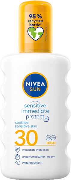 Modelbillede af Nivea Sensitive Soothing Spray SPF 30 200 ml.