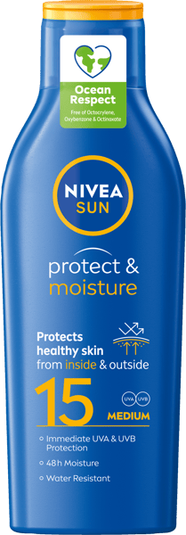 Modelbillede af Nivea Sun lotion SPF 15 200 ml.