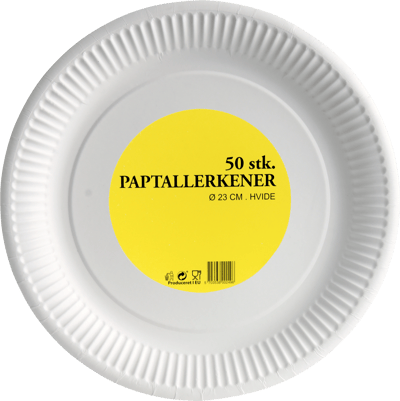 Engangspaptallerken Ø 23 cm 50 stk.