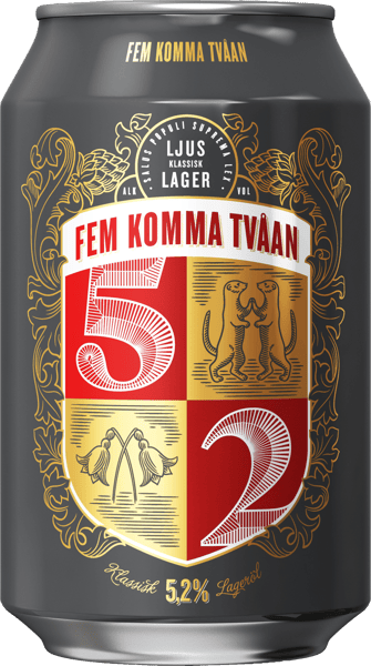 Modellbild av Fem Komma Tvåan 5,2% 24 x 33 cl.