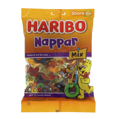 Modelbillede af Haribo Nappar Mix 375g