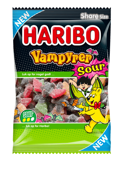 Modelbillede af Haribo Vampyrer Sour 375g DK