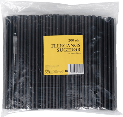 Modelbillede af Flergangssugerør 200 stk. sort 24 cm