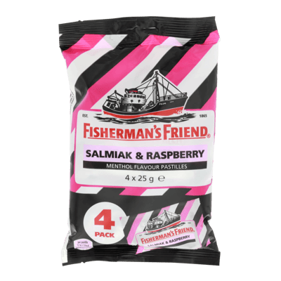 Modelbillede af Fisherman's Friend Salmiak-Raspberry 4stk 100g