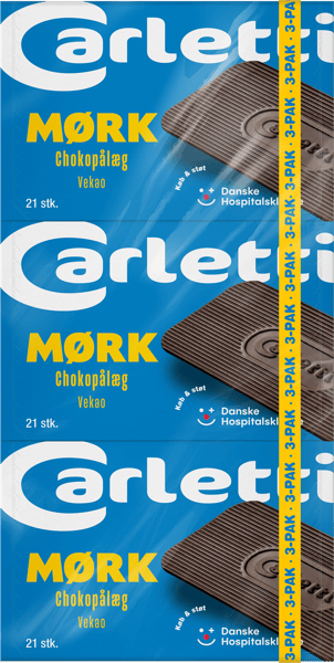 Modelbillede af Carletti Vekao 3-Pak Chokopålæg Mørk 220,5g