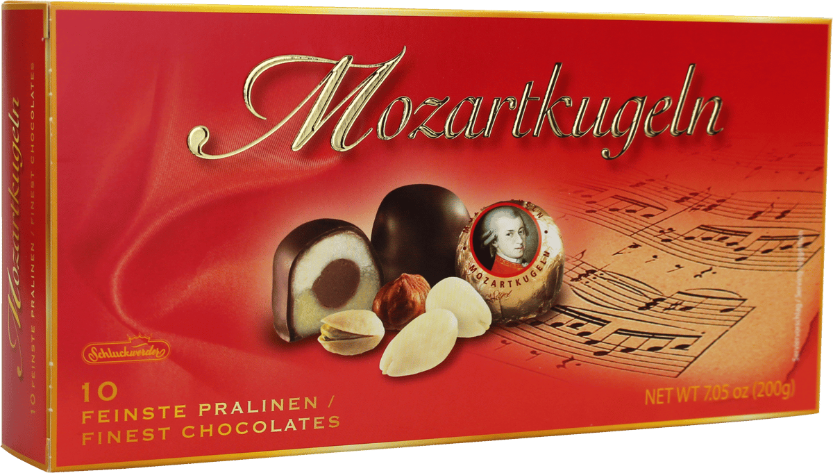 Schluckwerder Mozartkugler 200 g.