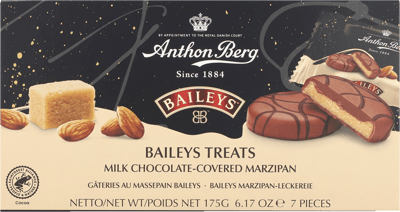 Modellbild av Baileys i Marcipan Anthon Berg 175g