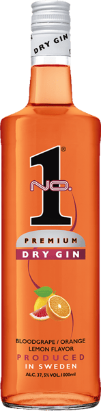 Modelbillede af No.1 Dry Gin Bloodgrape/orange/lemon 37,5% 1 l.