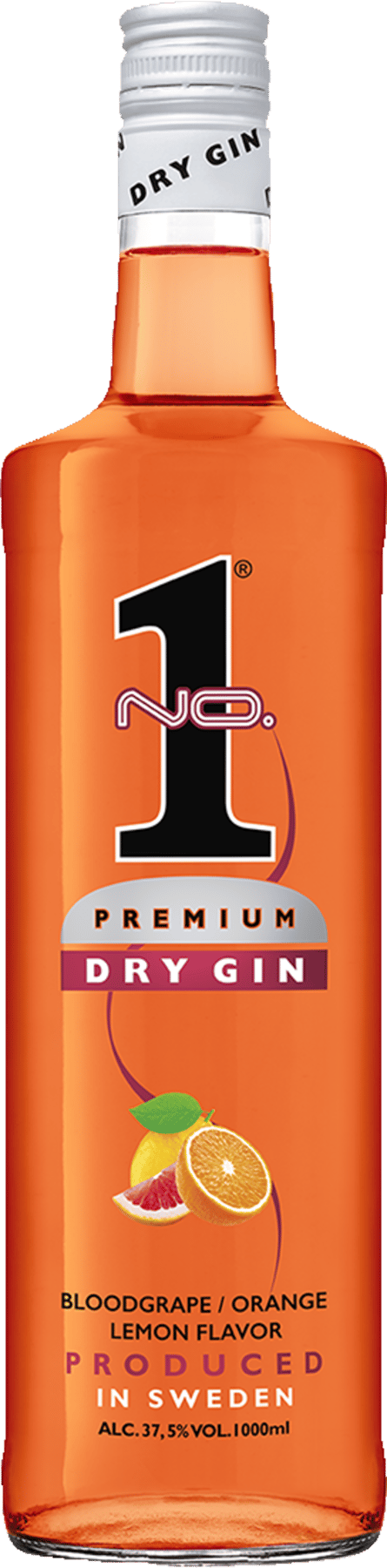 No.1 Dry Gin Bloodgrape/orange/lemon 37,5% 1 l.
