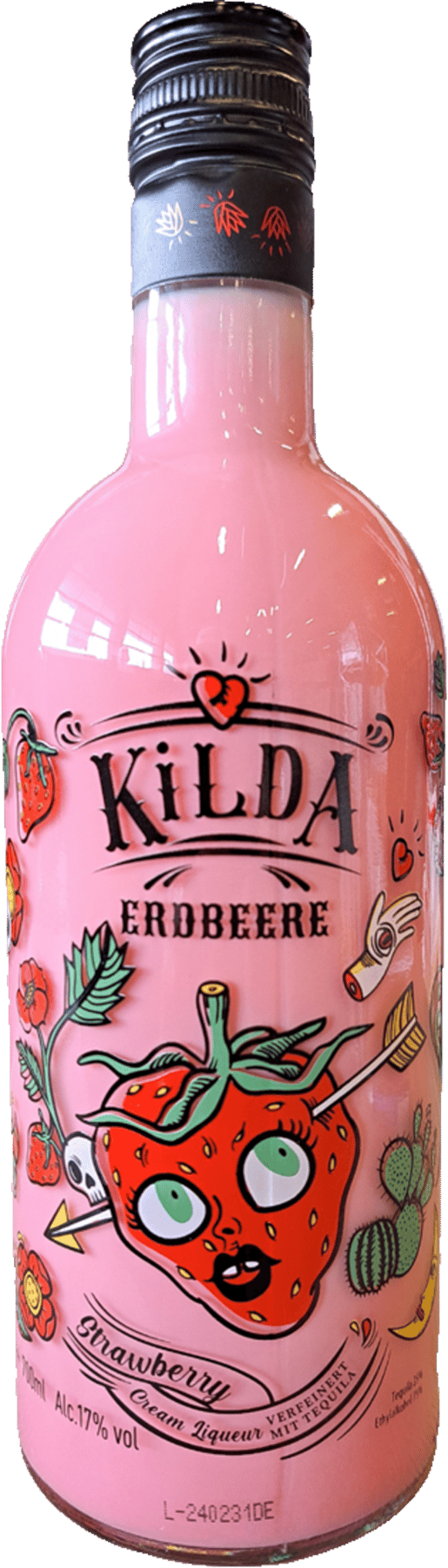 Tequilacreme Jordbær Kilda 17% 0,7l