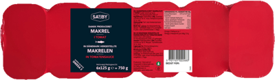 Modelbillede af Makrel i Tomat Sæby 6x125 g