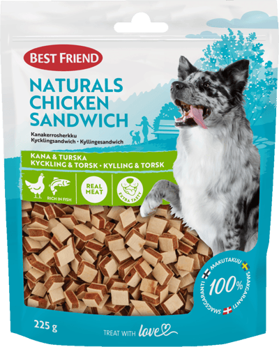 Modelbillede af Best Friend Naturals  Kyllinge Sandwich 225 g