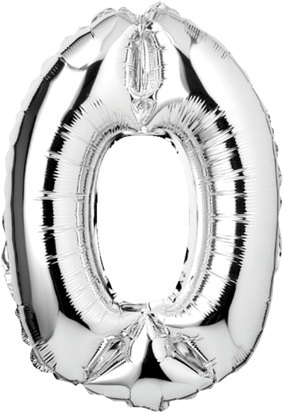Modelbillede af Folieballon nr. 0 Sølv 1 stk. H60 cm