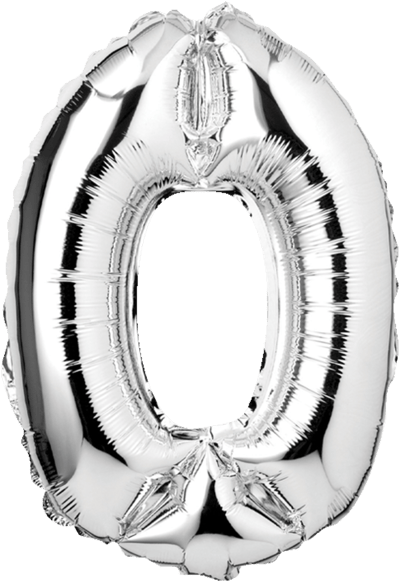 1 stk. Folieballon nr. 0 Sølv 1 stk. H60 cm