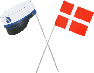 Modelbillede af Flag + Studenterhuer 10 stk. Blå, H:40 CM