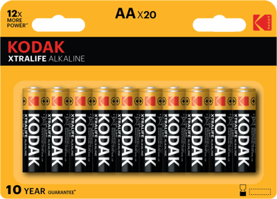 Modelbillede af Kodak Batterier AA Alkaline 20 Pak Xtralife
