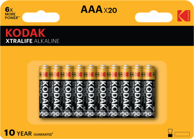 Modelbillede af Kodak Batterier AAA Alkaline 20 Pak Xtralife