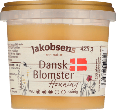 Modelbillede af Jakobsens Dansk Blomster Honning 425g