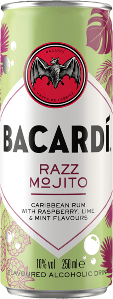 1 ds. Bacardi Razz Mojito 10% 0,25 + pant