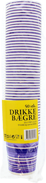 Modelbillede af Drikkebægre 20 cl stribet/lilla 50 stk