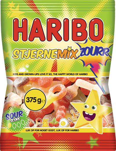 Modelbillede af Haribo Stjerne Mix Zourr 375 g