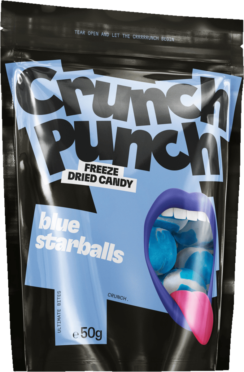 Frysetrret Slik Crunch-Punch Blue Starballs