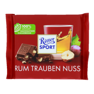 Modelbillede af Ritter Sport Rom/Rosin/Nød 100 g