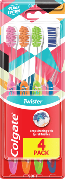 Modelbillede af Colgate Twister Tandbørste Soft 4-pak