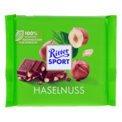 Modelbillede af Ritter Sport Mælk m. Hasselnød Splitter 100 g