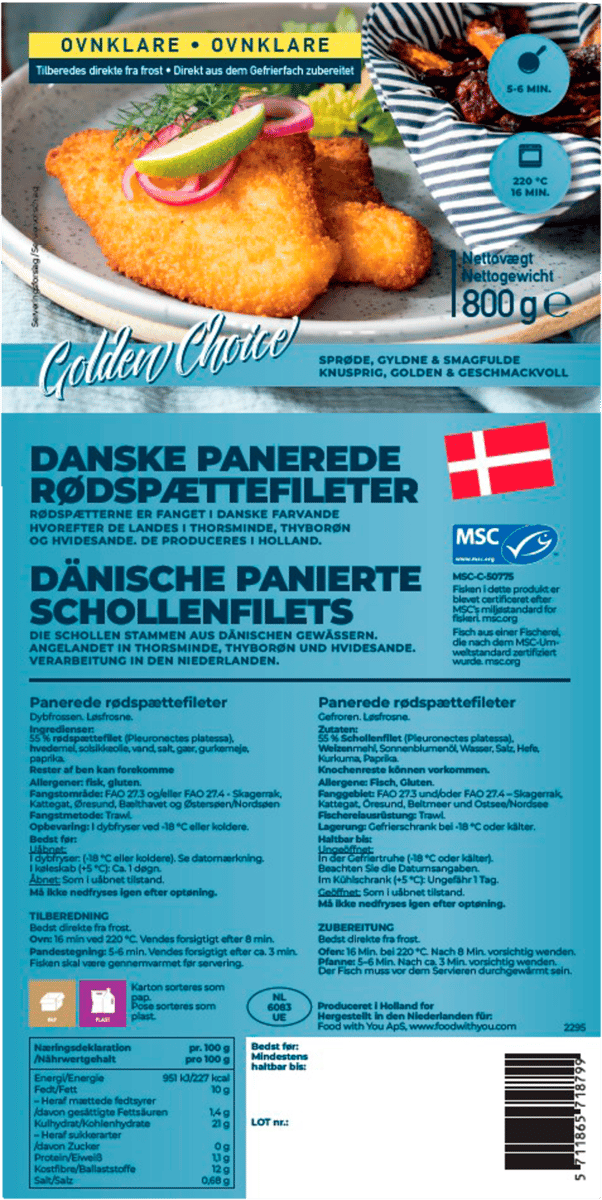 Rdspættefilet Paneret