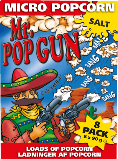 Modelbillede af Mr. Popgun Popcorn Til Microovn m. Salt 720 g