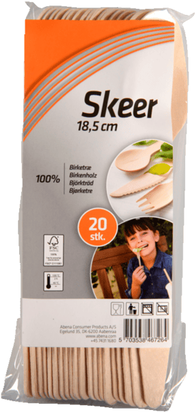 Spiseske, natur, birketræ,20 stk.