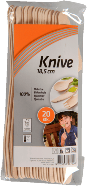 Kniv, natur, birketræ, 20 stk.