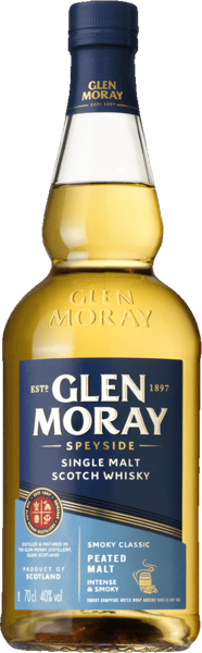 Modelbillede af Glen Moray Peated 40% 0,7 l.