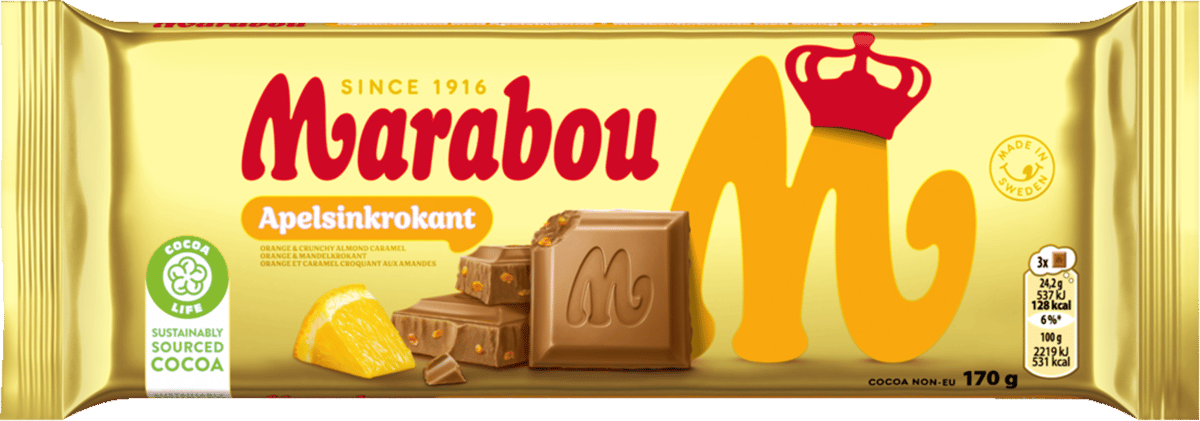 Appelsin Krokant Marabou 170g