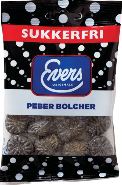 Modelbillede af Evers Sukkerfri Peberbolcher 70 g.