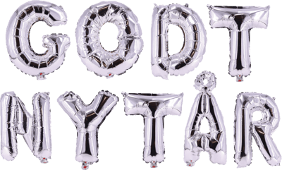Modelbillede af Folie ballon med "Godt Nytår"