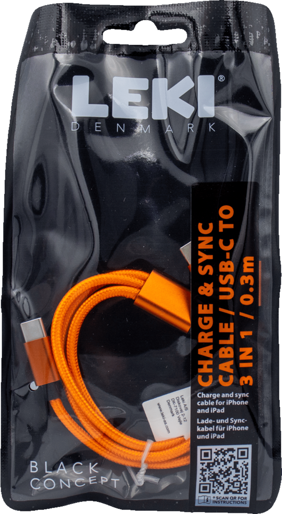 Leki Braided Kabel 3 in 1 0.30 m