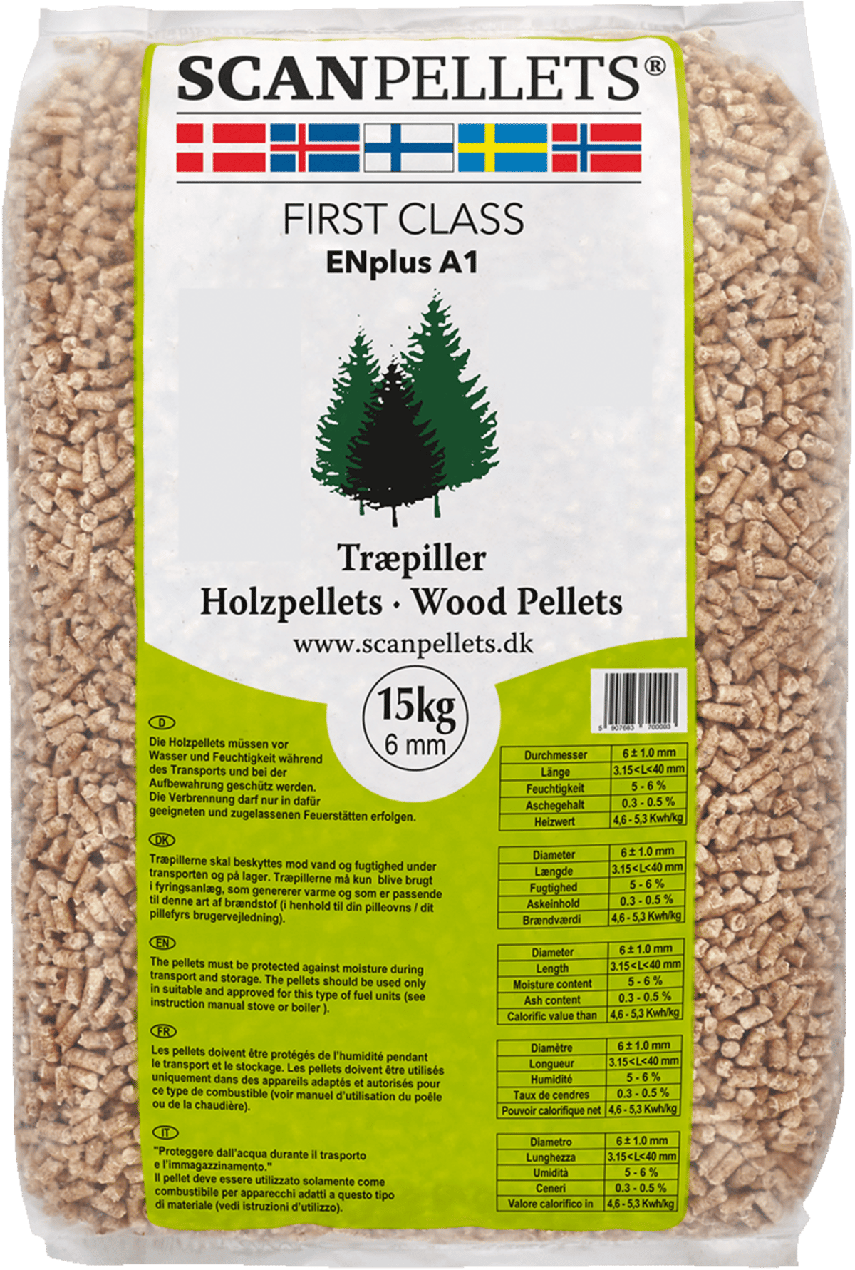 ScanPellets 6mm træpiller 15 kg